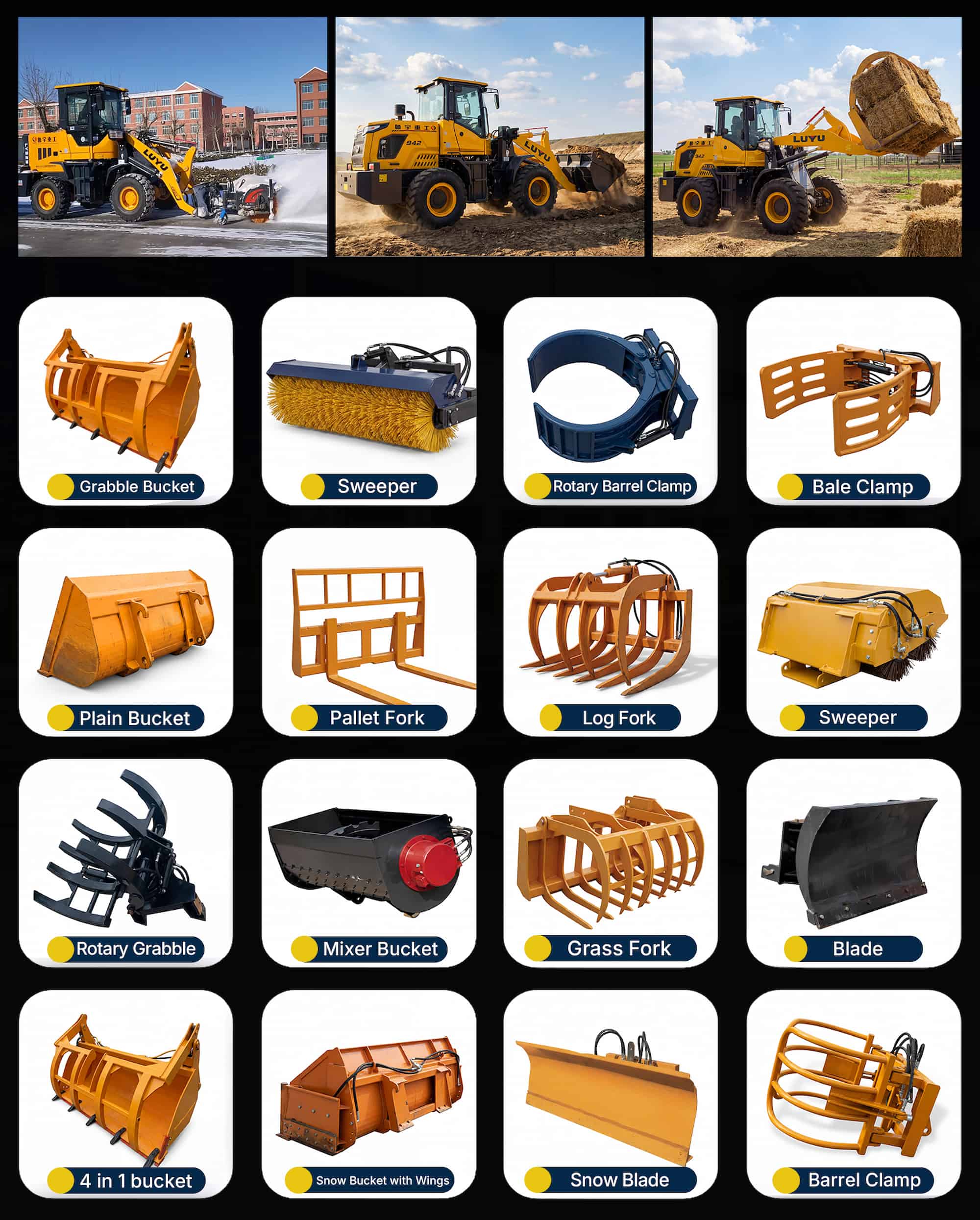 Stop Buying Three Machines! Unleash the Power of Luyu Wheel Loaders—The Multi-purpose Loader for Diverse Scenarios