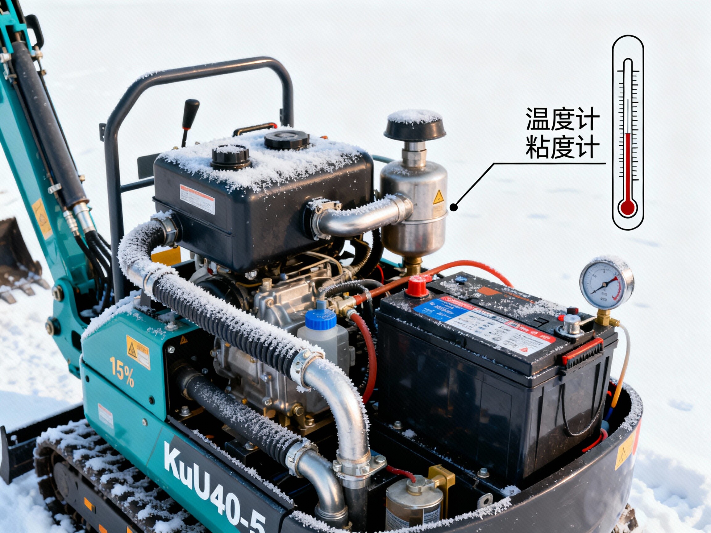 Why is it difficult to start the KuU40-5 excavator in winter? 