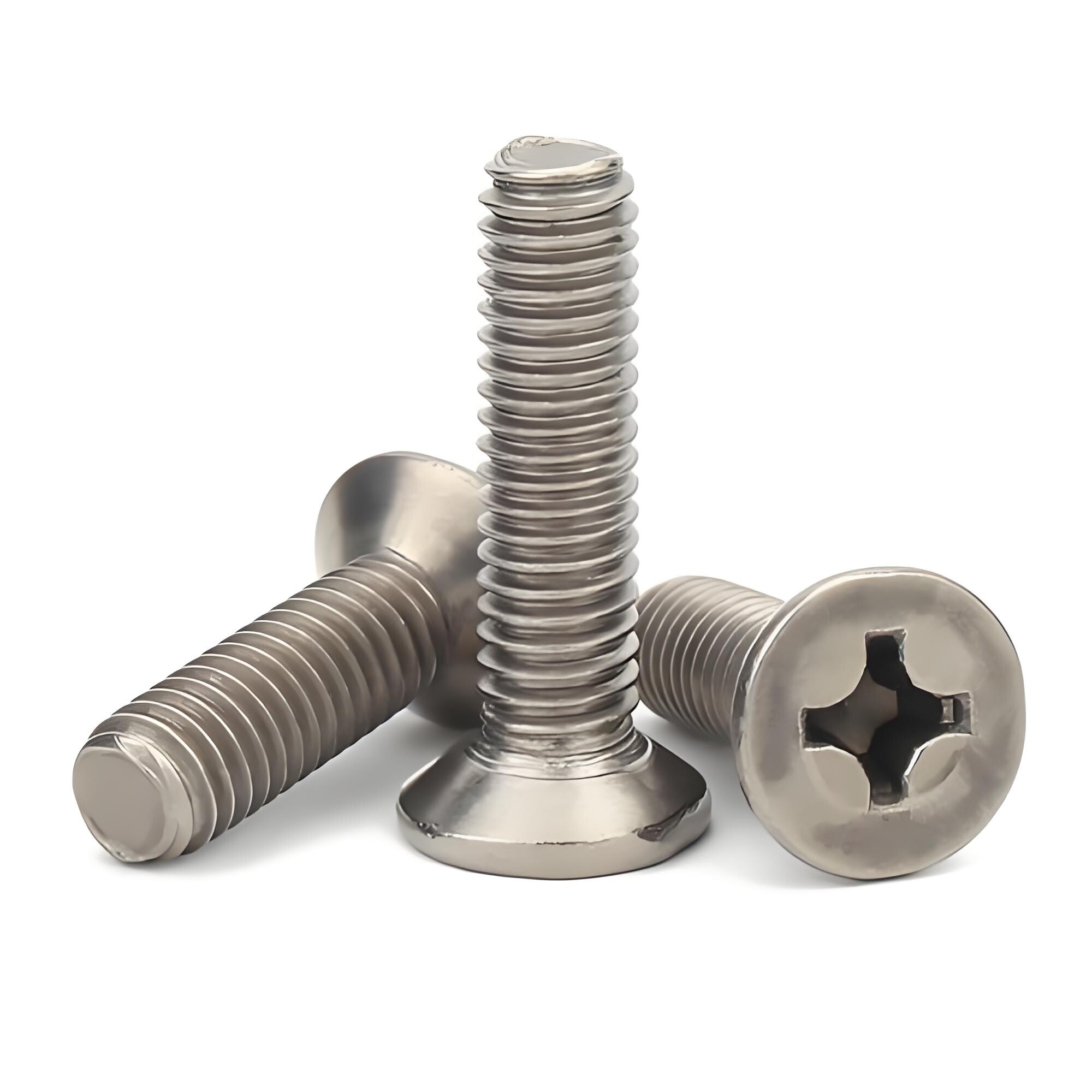 Tornillos Phillips planos de titanio