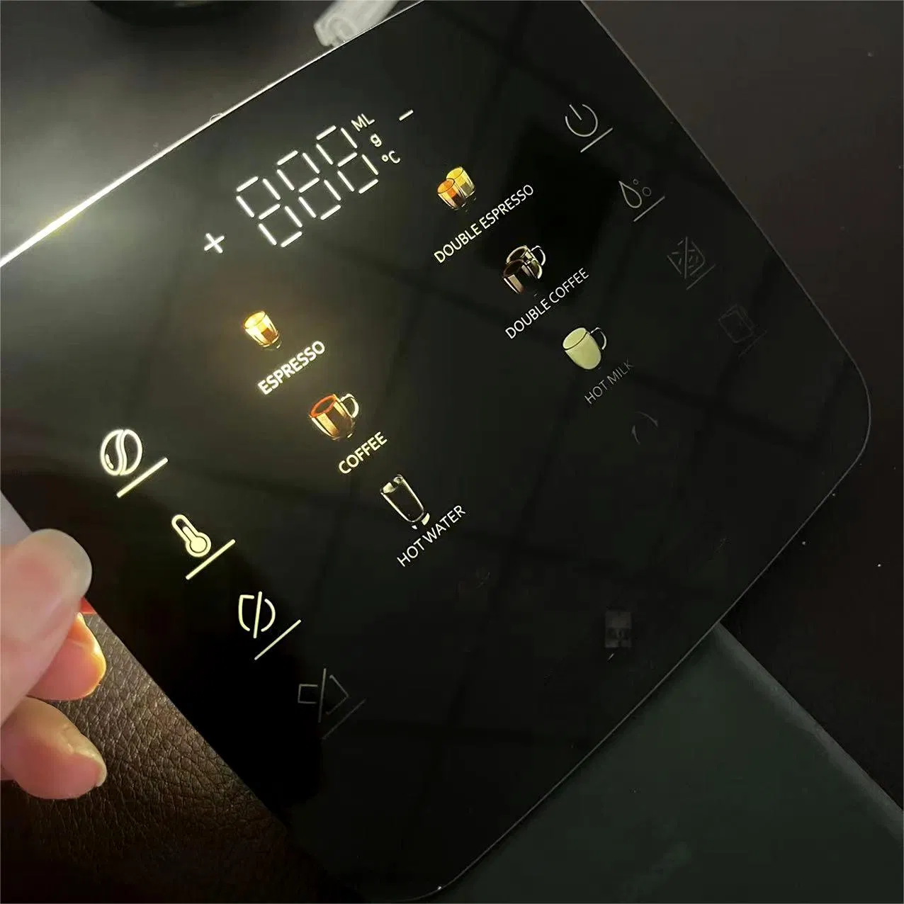 Smart Home Appliance Coffeemaker Front Touch Panel Glass with Silk Screen Printing