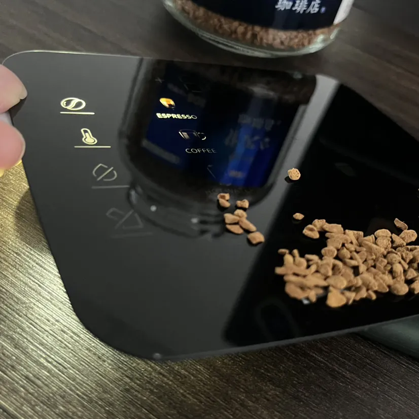 Smart Home Appliance Coffeemaker Front Touch Panel Glass with Silk Screen Printing