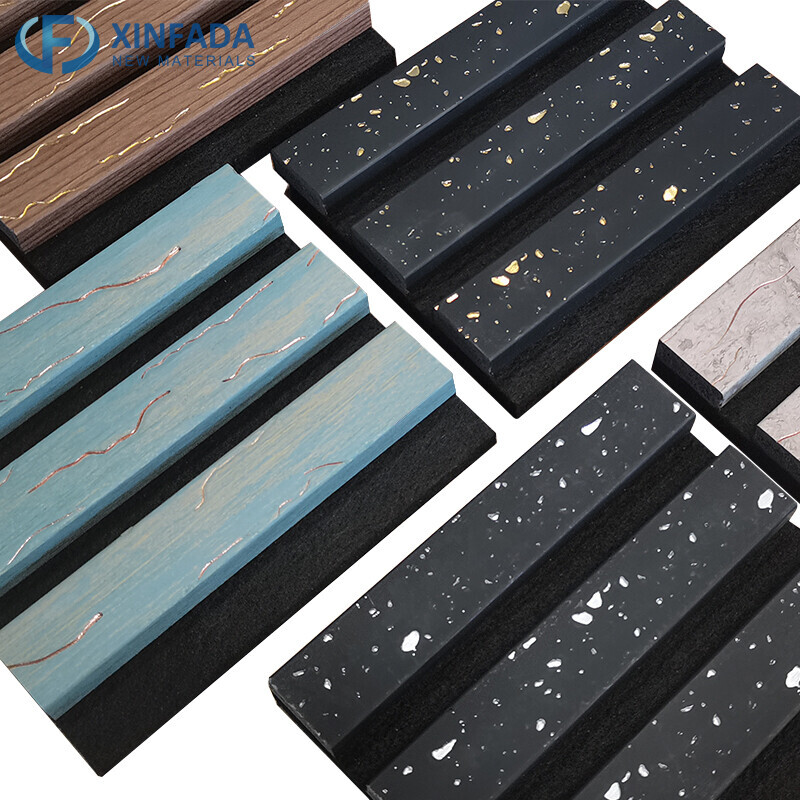 Fluted Sound Proof Acoustic Exterior Marble PU Stone WPC PVC Wall Interior