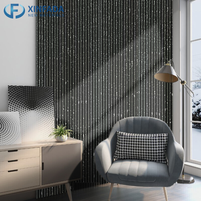 Fluted Sound Proof Acoustic Exterior Marble PU Stone WPC PVC Wall Interior