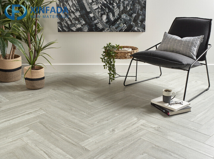 Herringbone luxury vinyl floor tile, Chevron SPC rigid core flooring/vinyl tile