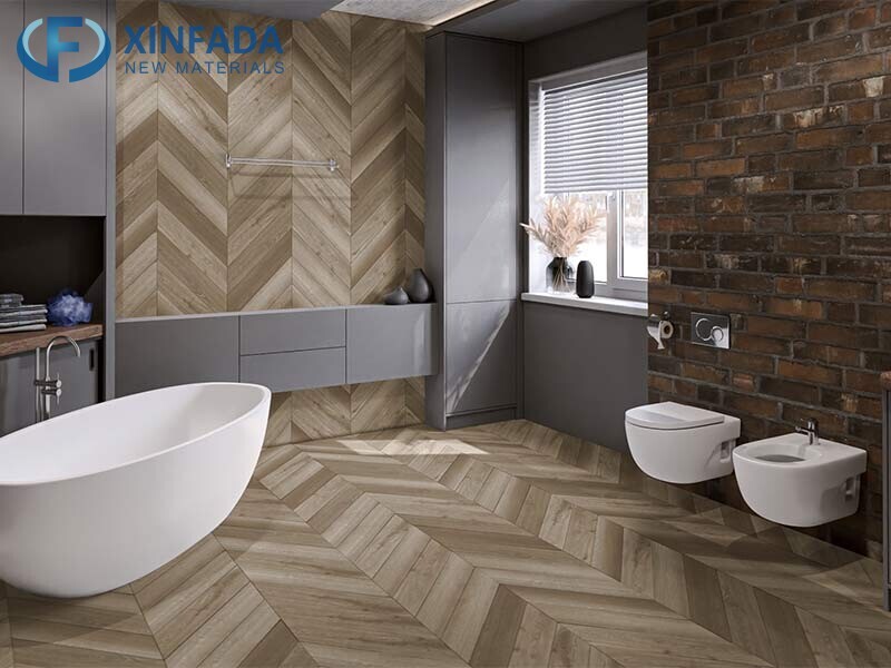 Herringbone UV Coating Fireproof Dry Back/Glue Down Lvt Vinyl Plank Flooring