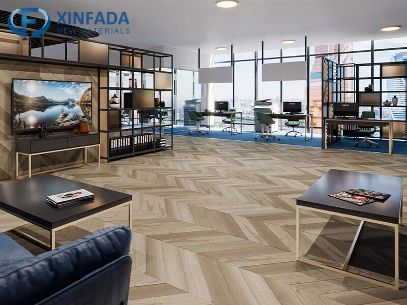 Herringbone UV Coating Fireproof Dry Back/Glue Down Lvt Vinyl Plank Flooring