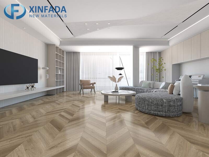 Herringbone UV Coating Fireproof Dry Back/Glue Down Lvt Vinyl Plank Flooring