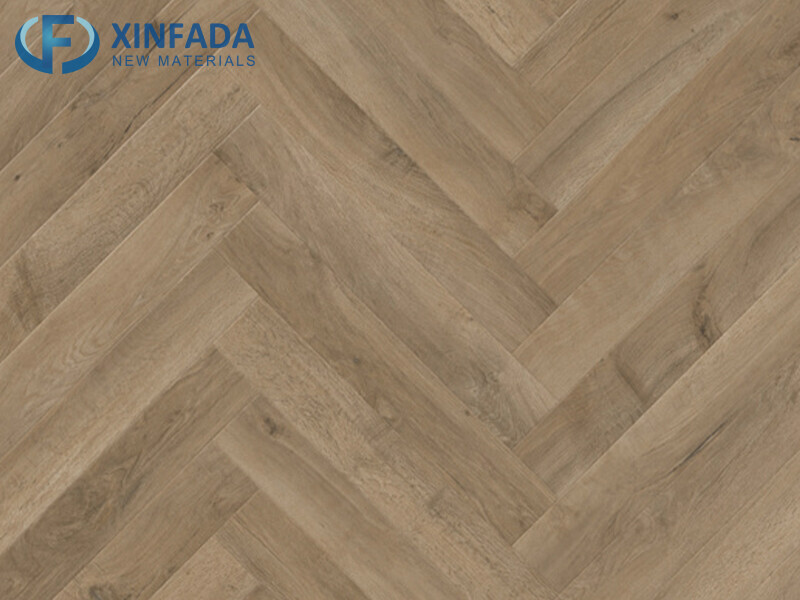Brown Faux Oak Herringbone Laminate Flooring