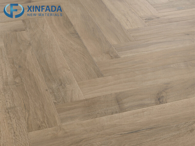 Brown Faux Oak Herringbone Laminate Flooring