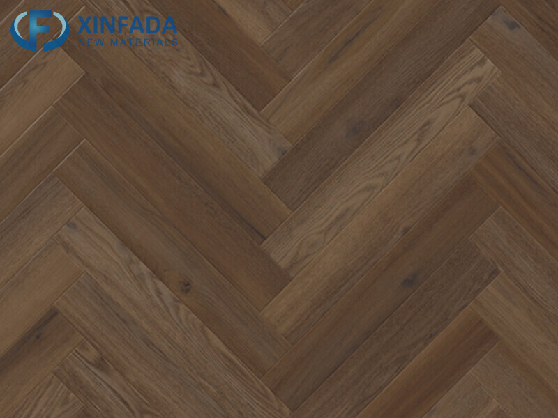 Brown Wear-Resistant Herringbone Composite Flooring