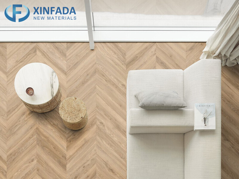 Chevron Wear-Resistant Vinyl Flooring