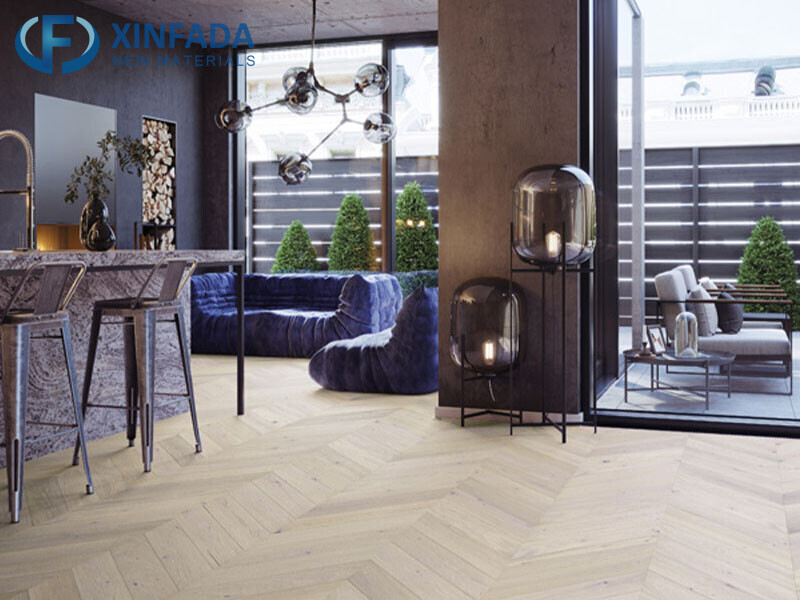 SPC Chevron Brushed Matte Surface Flooring