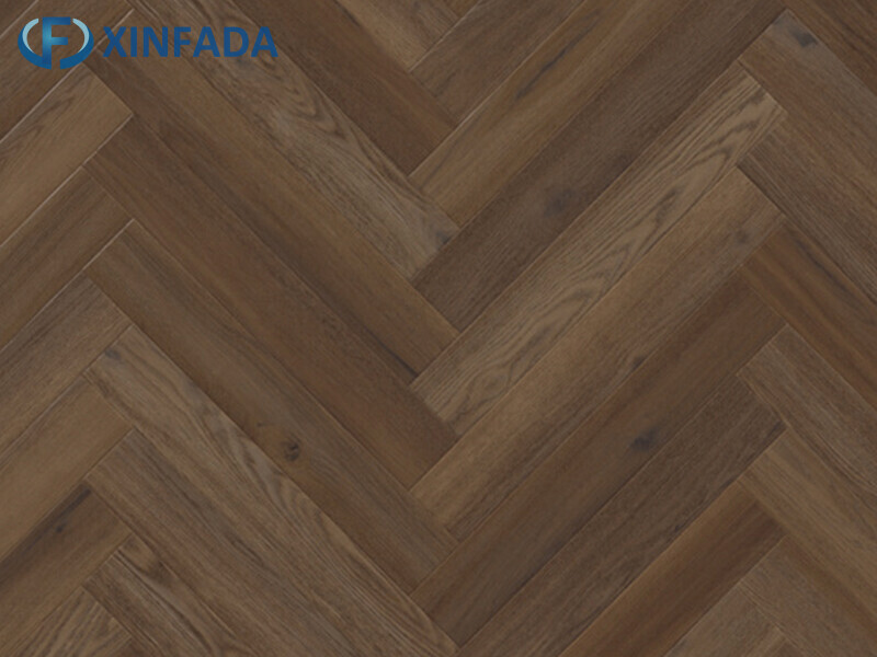 Brown Wear-Resistant Herringbone Composite Flooring