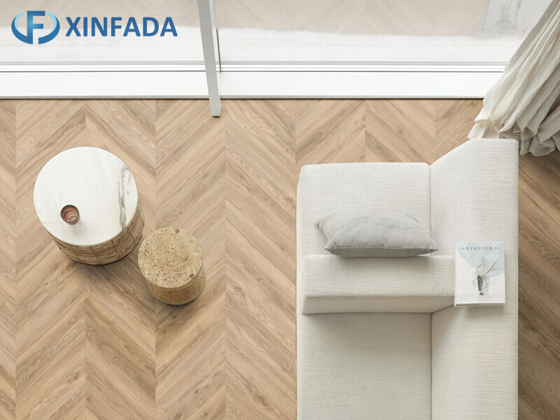 Chevron Wear-Resistant Vinyl Flooring