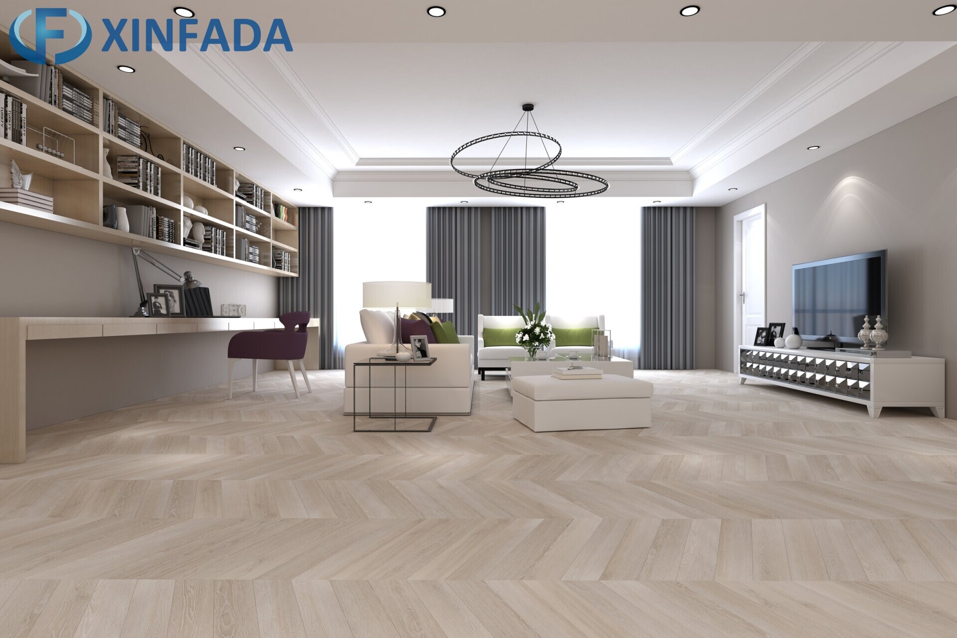 Corrosion-Resistant LVT Herringbone Flooring Suitable For Event Venues