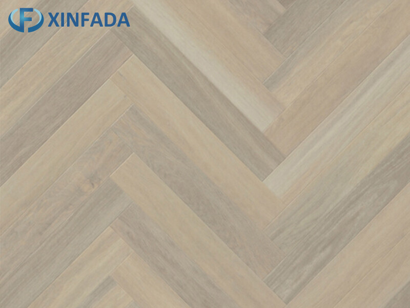 Beige-Grey Wear-Resistant Herringbone LVT Flooring