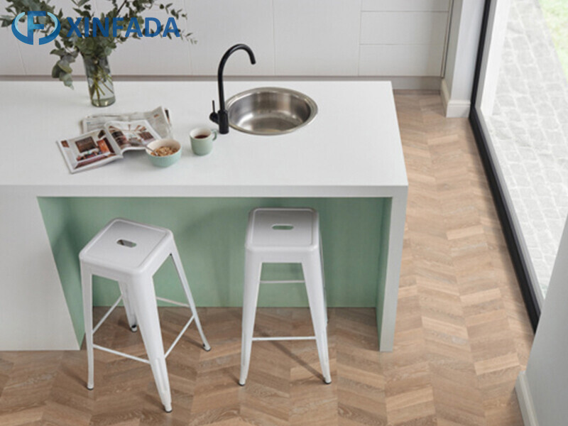 Light Lime Waterproof Chevron LVT Flooring