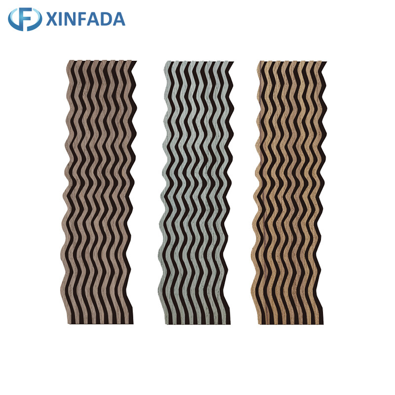 3D Mdf wood Pet Strip Sound-Absorbing fluted panel Acoustic Board Solid oak Wooden soundproof Slat Panel For Wall Panels ceiling