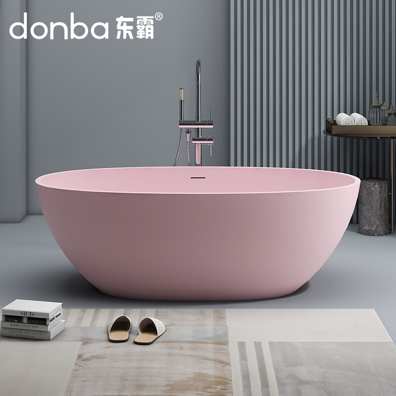 Oval freestanding artificial stone bathtub DB-8628