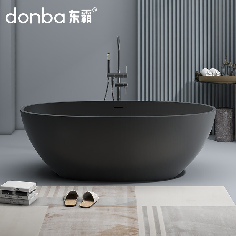 Oval freestanding artificial stone bathtub DB-8628