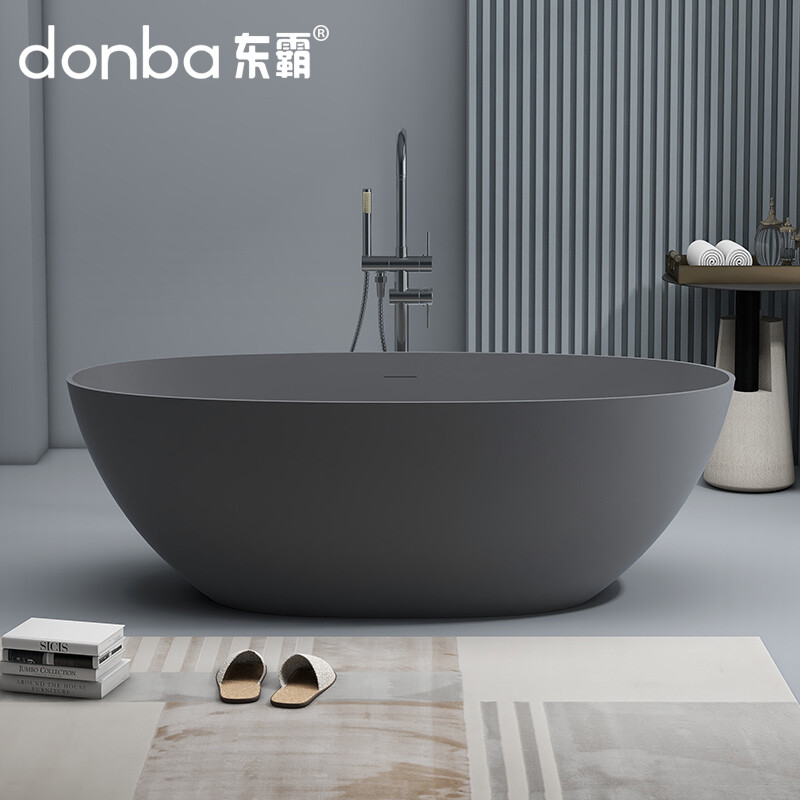 Oval freestanding artificial stone bathtub DB-8628