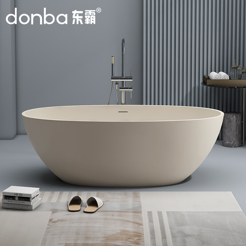 Oval freestanding artificial stone bathtub DB-8628