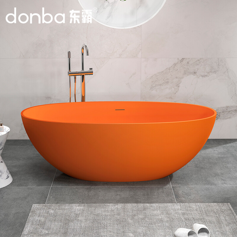 Oval freestanding artificial stone bathtub DB-8628