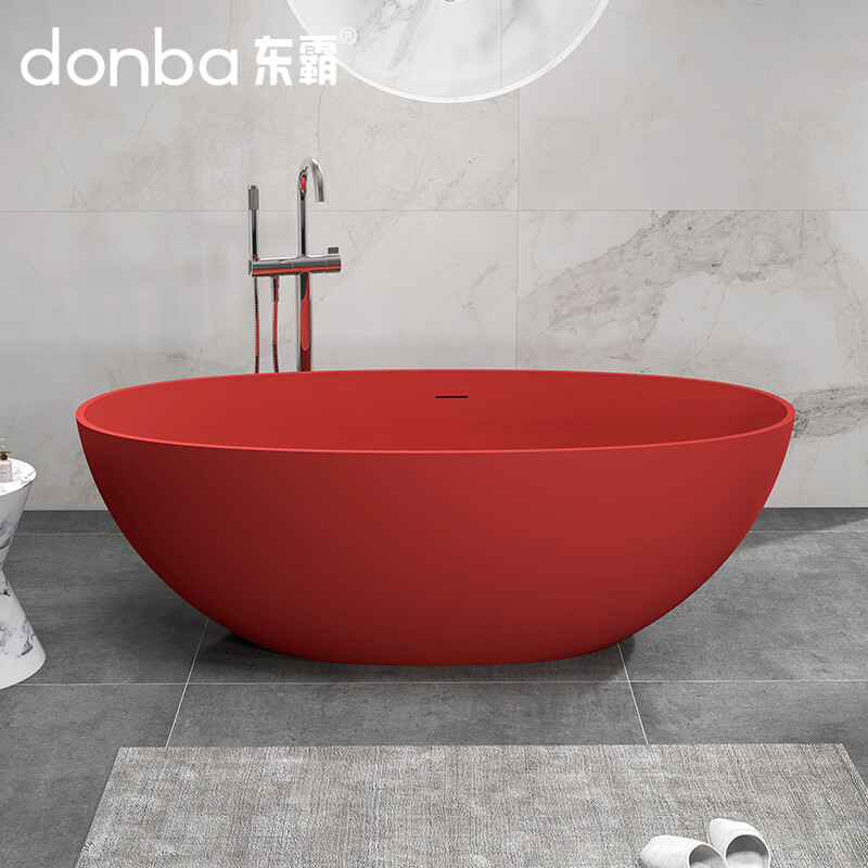 Oval freestanding artificial stone bathtub DB-8628