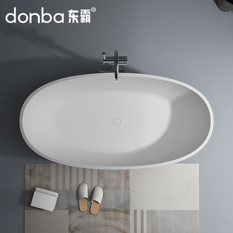 Oval freestanding artificial stone bathtub DB-8628