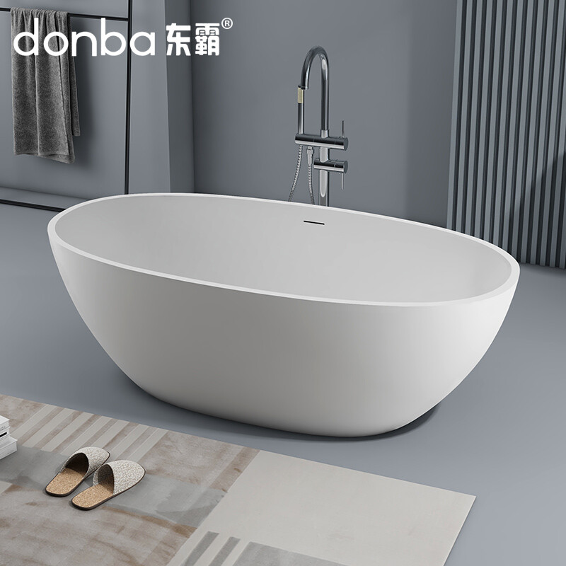 Oval freestanding artificial stone bathtub DB-8628
