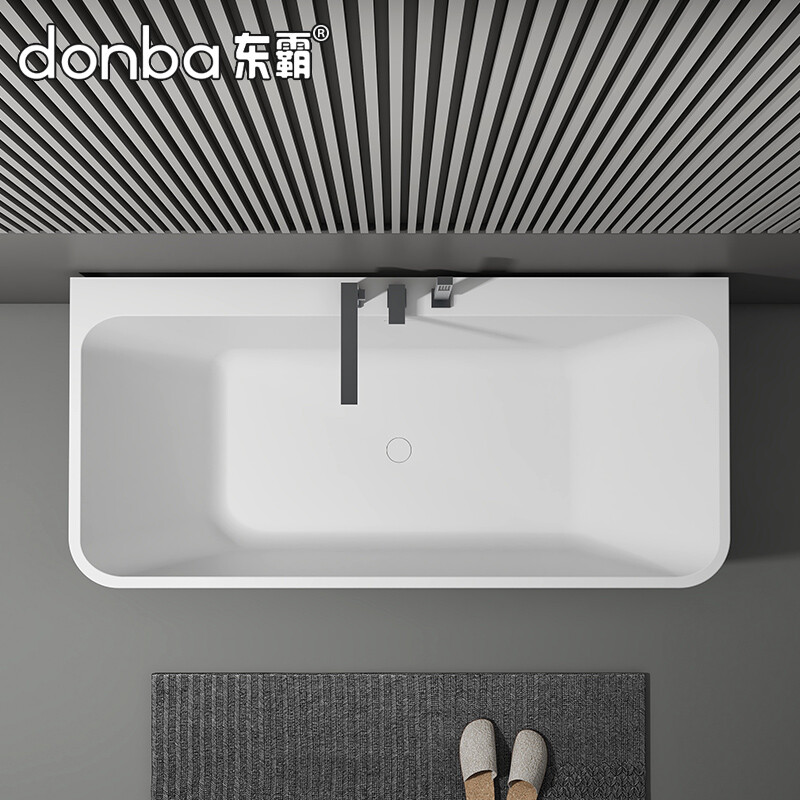 Three skirt rectangular artificial stone bathtub DB-8659