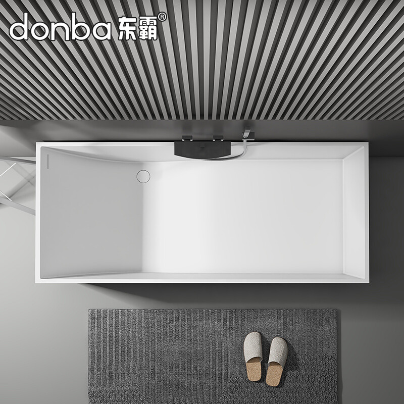 Independent rectangular artificial stone bathtub DB-8607
