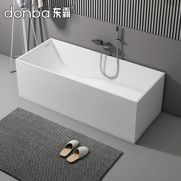Independent rectangular artificial stone bathtub DB-8607
