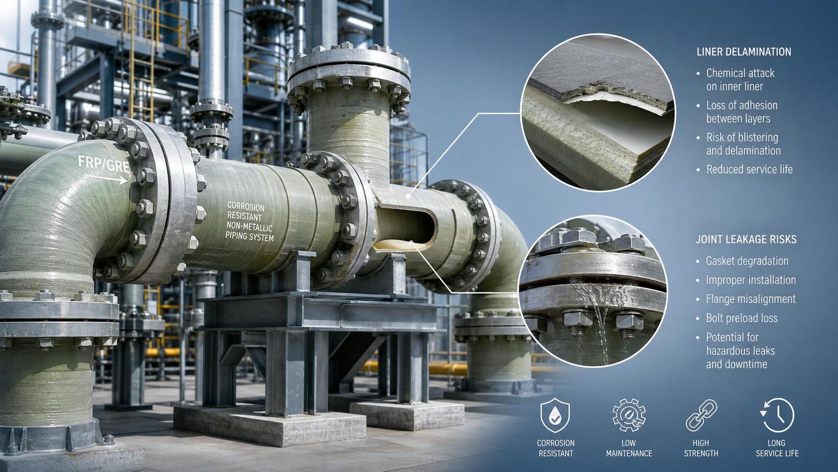 Failure Causes in Corrosion Resistant FRP Pipe Systems Failure Causes in Corrosion Resistant FRP Pipe Systems