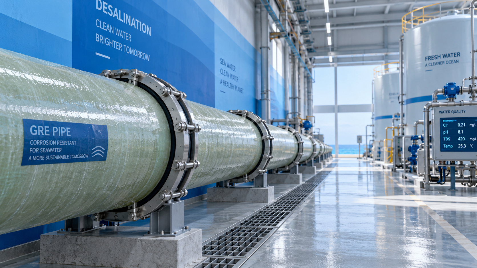 GRE Piping for Desalination Plants: Long-Term Performance Under Constant Chlorine Exposure