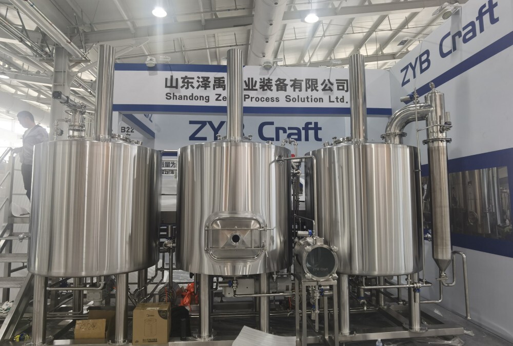 1000L 3 Vessel Brewing Equipment Fully Automatic 