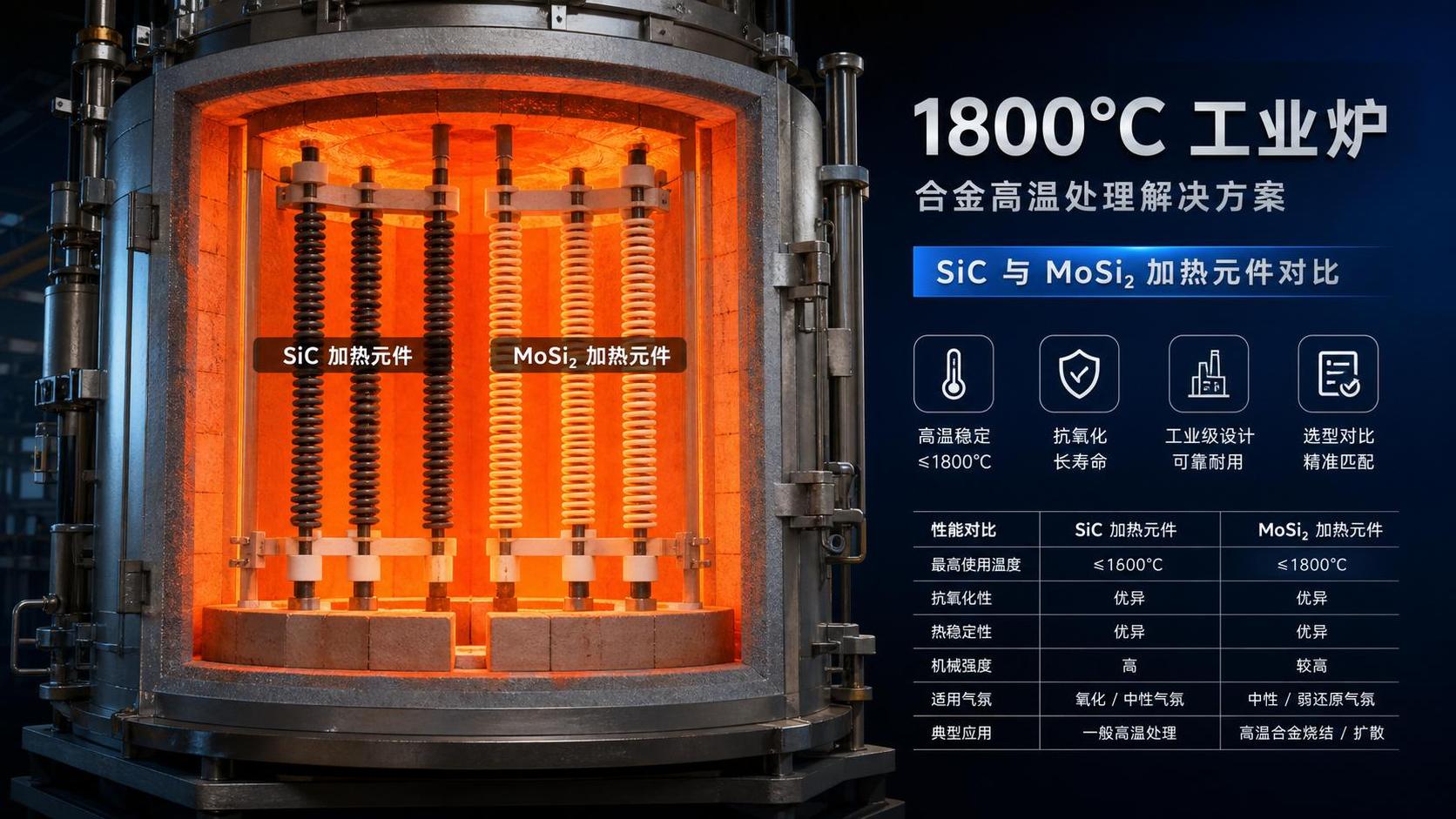 Which Is Better for 1800C Furnaces: SiC heater or MoSi2 Heating Elements? Which Is Better for 1800C Furnaces: SiC heater or MoSi2 Heating Elements?