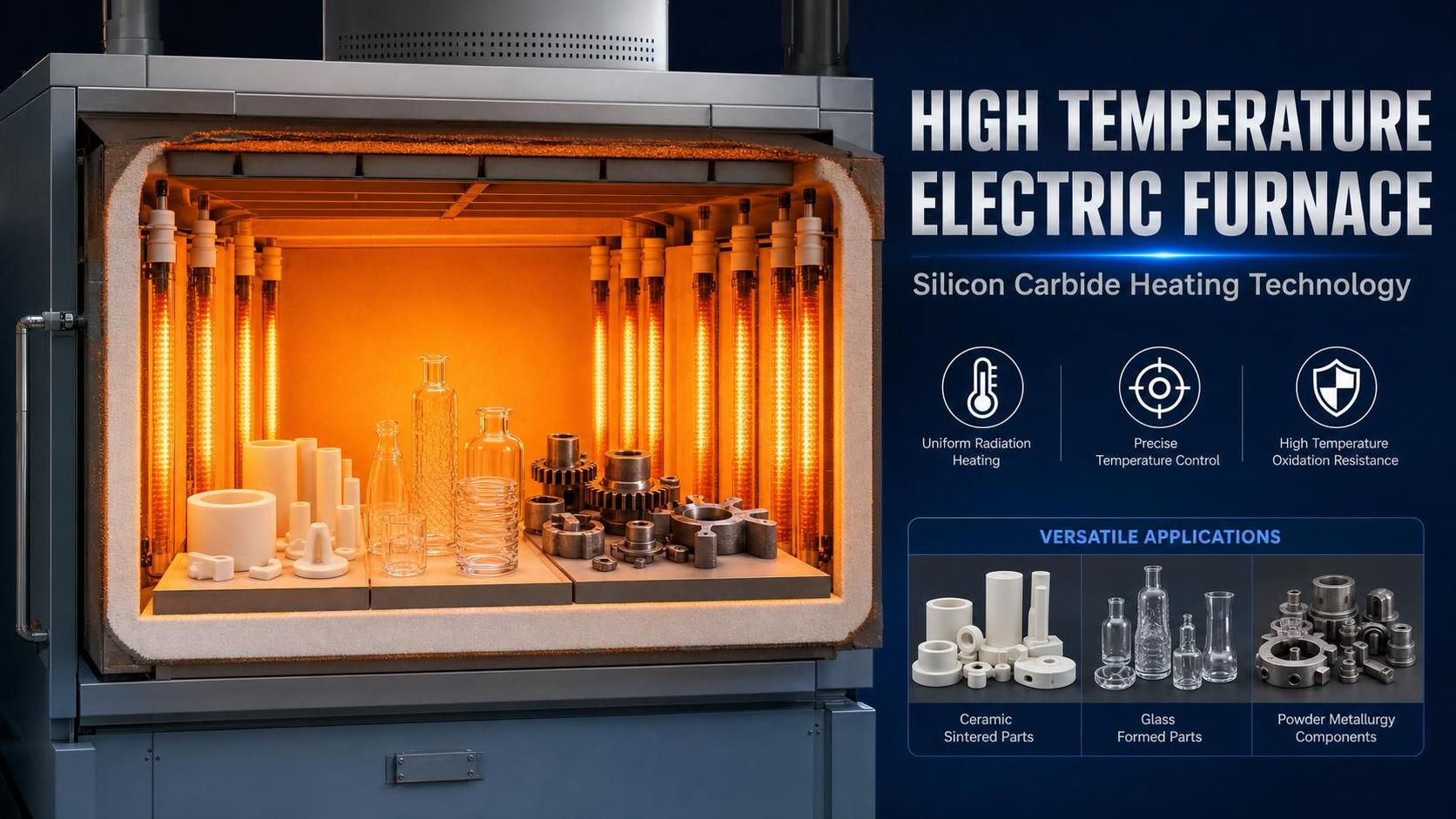 Silicon Carbide Heating Element Applications in Ceramics, Glass, and Powder Metallurgy Silicon Carbide Heating Element Applications in Ceramics, Glass, and Powder Metallurgy