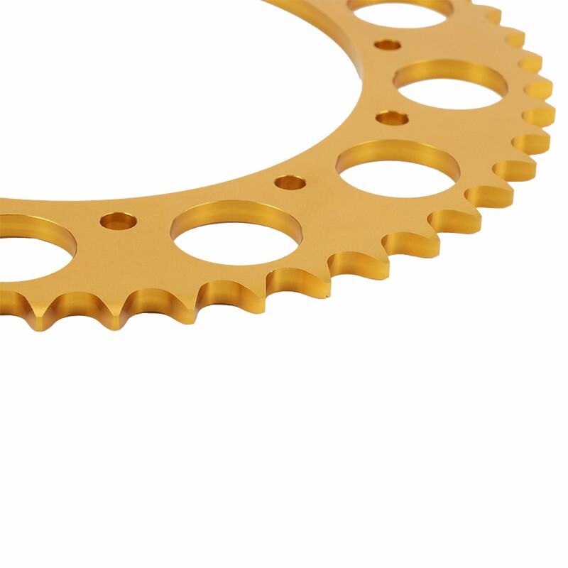 Pignons de roue 44T/46T/50T/52T Pignons de chaîne en alliage d'aluminium pour motos