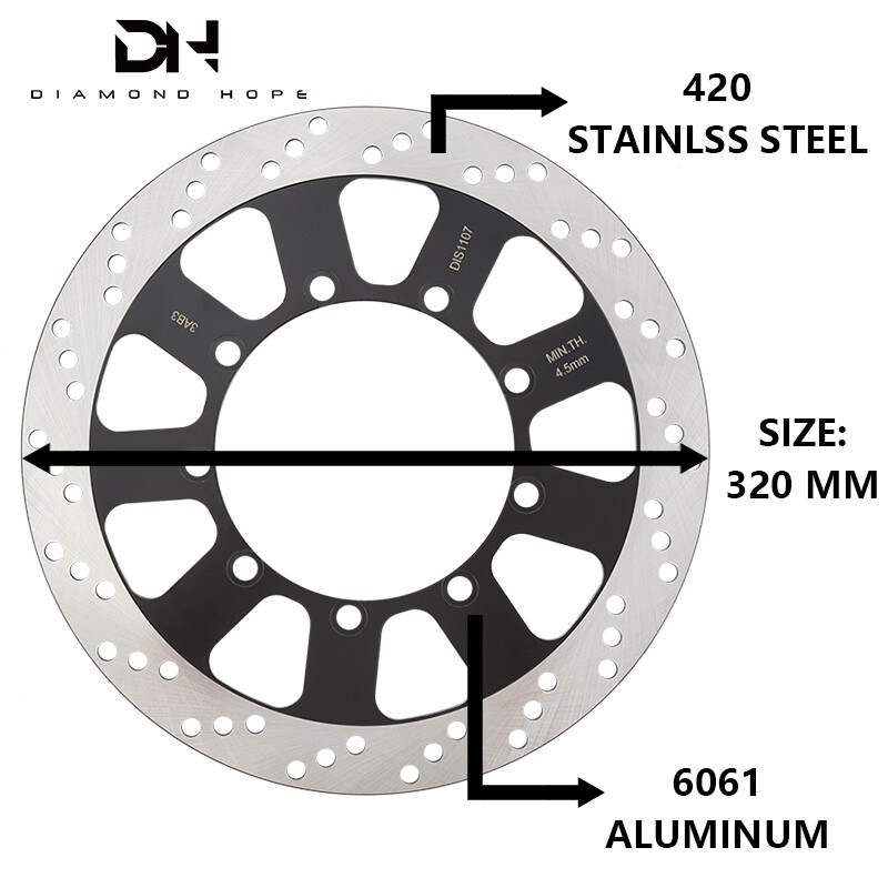 Pièces de frein Disque de frein avant en acier inoxydable pour moto