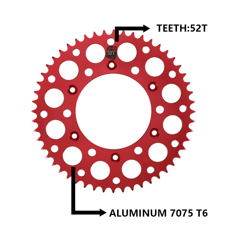 CNC rueda de la motocicleta de aleación de aluminio 7075T6 piñón