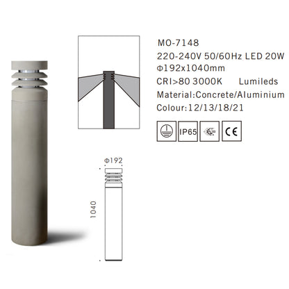 MO-7148 Cement Outdoor Bollard Lamp