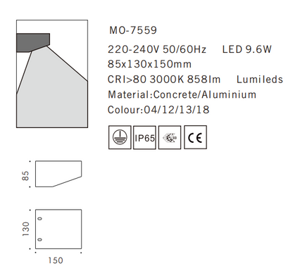 MO-7559 Concrete Outdoor Wall Light