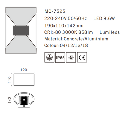 MO-7525 Concrete Outdoor Wall Light