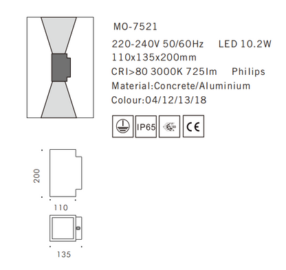 MO-7521 Concrete Outdoor Wall Light