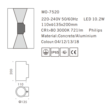 MO-7520 Concrete Outdoor Wall Light