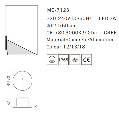 MO-7123 Concrete Outdoor Wall Light