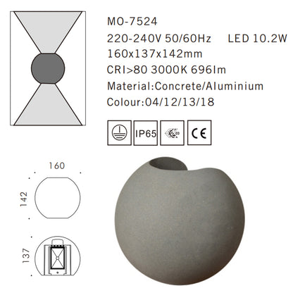MO-7524 Concrete Outdoor Wall Light