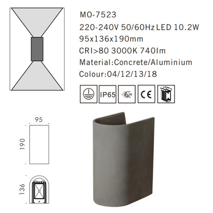 MO-7513 Concrete Outdoor Wall Light