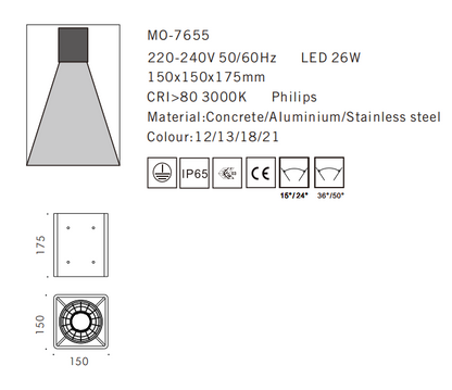 MO-7655 Concrete Ceiling Light